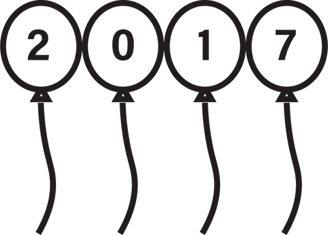 2017 balloons illustration on transparent background celebration vector - Download Free Stock Videos Pikwizard.com
