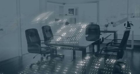Binary Coding Overlay on Modern Office Ambience - Download Free Stock Images Pikwizard.com
