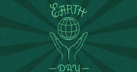 Earth Day Design with Globe and Hands on Green Background - Download Free Stock Images Pikwizard.com