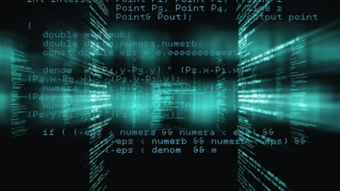 Futuristic Light Trails and Data Code Display
