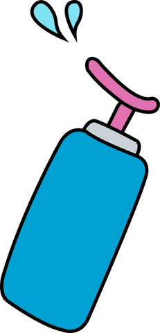 Flat stylistic pump dispenser with liquid on transparent background