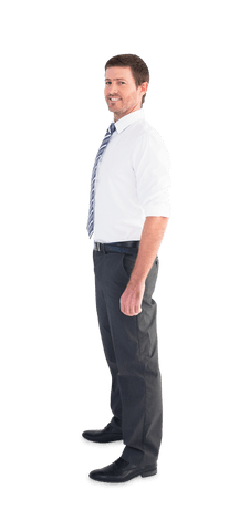 Smiling Businessman Standing Relaxed Pose Transparent Background
