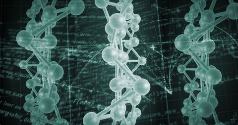 Digital dna with interconnected tech background