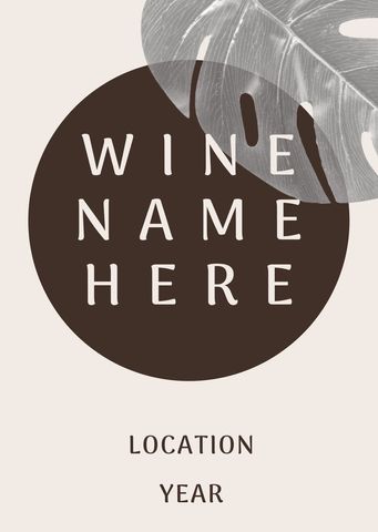 minimalist leaf design wine label template - Download Free Stock Templates Pikwizard.com