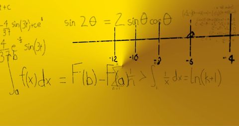 Mathematical Formulas on Yellow Background Concept Design - Download Free Stock Images Pikwizard.com