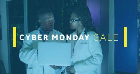 Cyber Monday Sale Highlight with African American Engineers - Download Free Stock Images Pikwizard.com