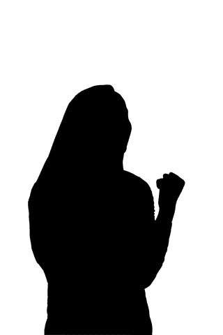 Animated silhouette of celebrating woman transparent