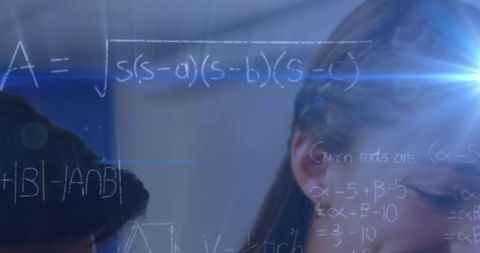 Mathematical Equations Appearing Over Thoughtful Student