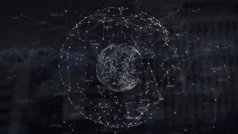 Futuristic Digital Network Web in Dark Space