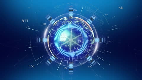 Digital Globe with Futuristic Data Interface Concept