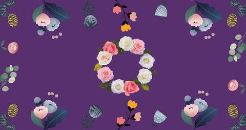 Hypnotic Floral Patterns on Purple Background - Download Free Stock Images Pikwizard.com