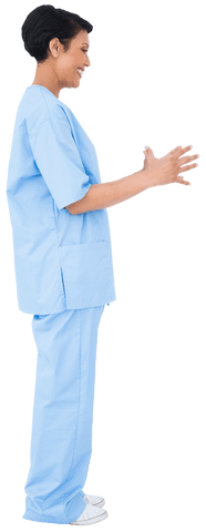 Smiling Biracial Female Doctor in Medical Scrubs Transparent Background - Download Free Stock Videos Pikwizard.com