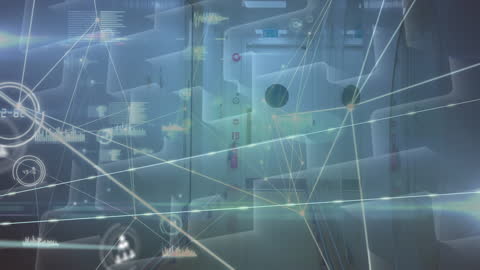 Futuristic Network Connection with Data Visualization