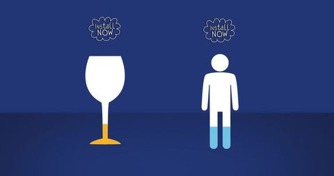 Digital Installation Concept with Wine Glass and Human Icon - Download Free Stock Images Pikwizard.com