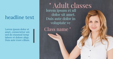 confident instructor presenting educational services template - Download Free Stock Templates Pikwizard.com