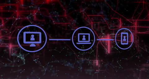 Futuristic Digital Network and Technology Connections Visualization