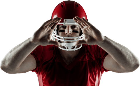Transparent american football player making gesture