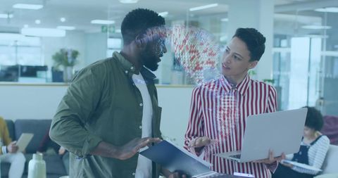 Diverse Team Collaborating on Digital Communication Project