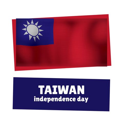 Taiwan Flag with Independence Day Text on White Background - Download Free Stock Templates Pikwizard.com