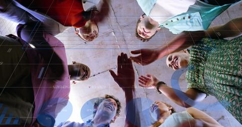 Diverse Team Collaborating in Tech-Inspired Setting