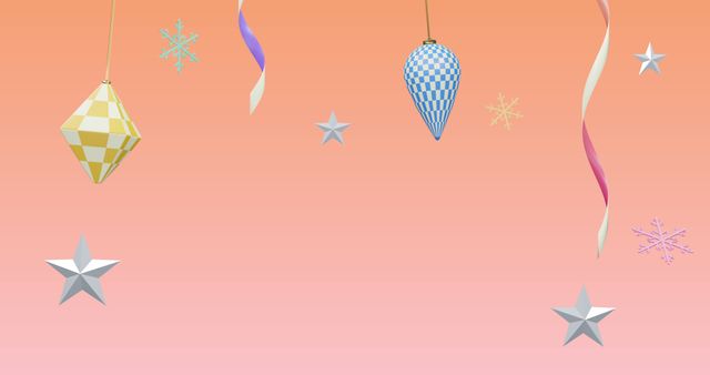 Festive New Year and Christmas Decorations on Pink Gradient Background - Download Free Stock Images Pikwizard.com