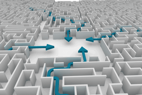 Transparent Maze with Arrows Showing Path to Center - Download Free Stock Videos Pikwizard.com
