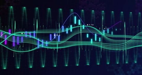 Futuristic Data Analytics with Candlestick Charts on Hex Grid