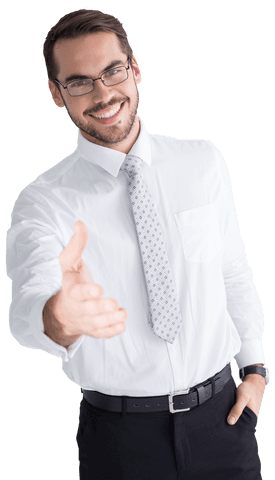 Transparent Background Cheerful Businessman Offering Handshake - Download Free Stock Videos Pikwizard.com