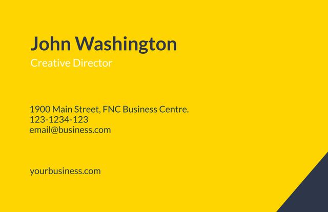 Modern Business Card with Bold Yellow and Black Design - Download Free Stock Templates Pikwizard.com