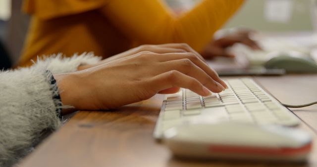 Close-Up of Hands Typing on a Keyboard - Download Free Stock Images Pikwizard.com