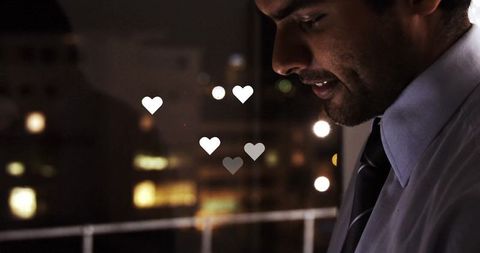 Business Professional Deep in Thought by Urban Night View