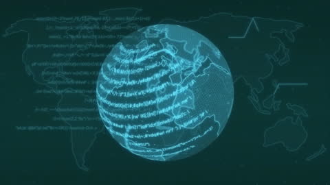 Digital Globe with Data Flow Illustrating Global Connections