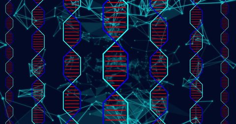 Abstract DNA Helix and Geometric Patterns on Elegant Dark Background - Download Free Stock Images Pikwizard.com
