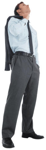 transparent businessman deep in thought holding jacket carying sheltered emotions - Download Free Stock Videos Pikwizard.com