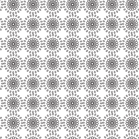 Black floral pattern on transparent background for decoration