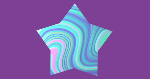 Colorful Swirled Star on Purple Background