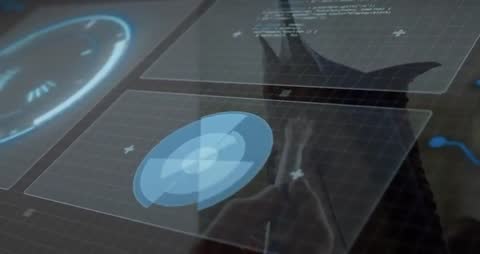 Holographic Interface Interaction in Futuristic Lab