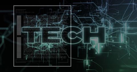 futuristic tech interface with neon circuitry - Download Free Stock Images Pikwizard.com