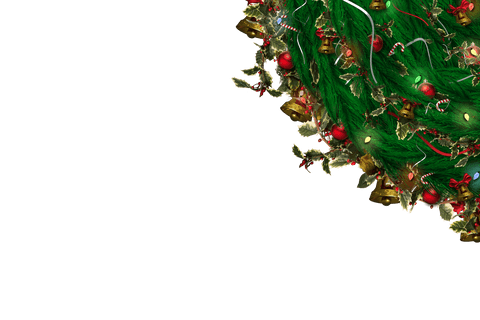 Transparent Christmas Wreath with Lights and Ornaments