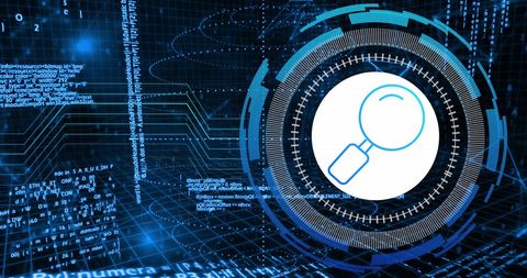 Digital Data Analysis with Magnifying Glass Icon in Futuristic Design - Download Free Stock Images Pikwizard.com