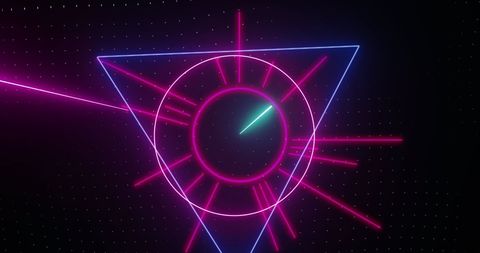 Vibrant Neon Geometric Light Patterns on Black Background - Download Free Stock Images Pikwizard.com