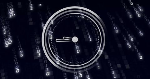 Digital Clock over Binary Code Background Symbolizing Time in Technology - Download Free Stock Images Pikwizard.com