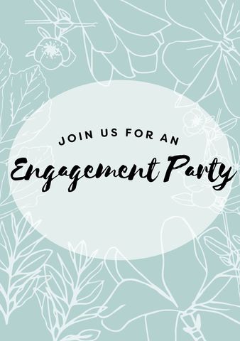 Elegant Engagement Party Invitation with Botanical Designs - Download Free Stock Templates Pikwizard.com