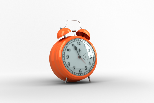 Bright Orange Vintage Alarm Clock on Transparent Background - Download Free Stock Videos Pikwizard.com