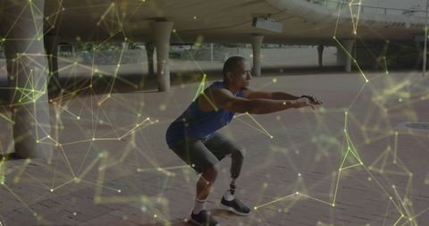 Adaptive athlete with prosthetic leg achieving fitness goals