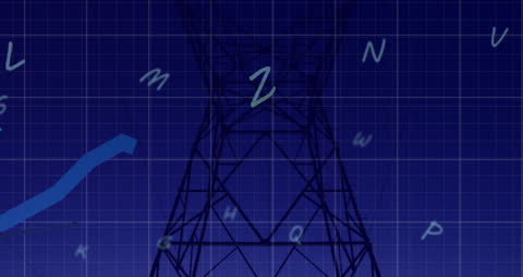 Animation of Financial Data with Electricity Pylon Imagery