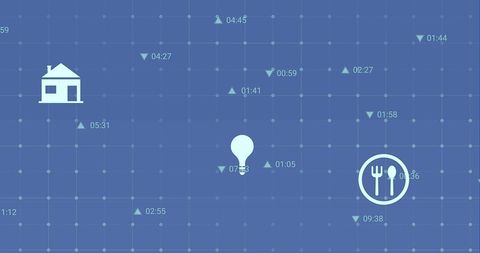 digital interface with finance and business icons on grid - Download Free Stock Images Pikwizard.com