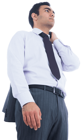 Confident Biracial Businessman Isolated on Transparent Background