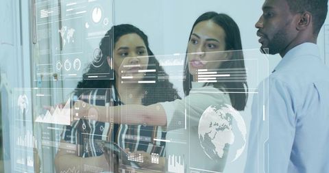 Professionals Collaborating in Modern Corporate Environment