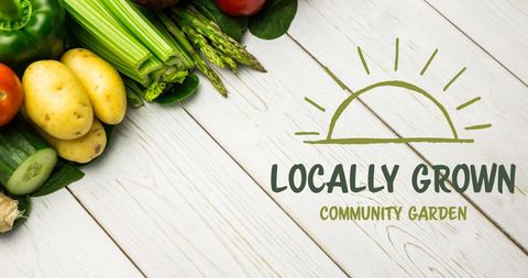 Fresh Organic Produce with Community Garden Sign on Wooden Board - Download Free Stock Images Pikwizard.com